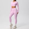 thumbnail image 2 of Afdoent Womens Workout Set Solid Color Breathable Workout Yoga Long Sleeve And Pants For Fitness Running Exercise Activewear Outfit Track Suits, 2 of 5