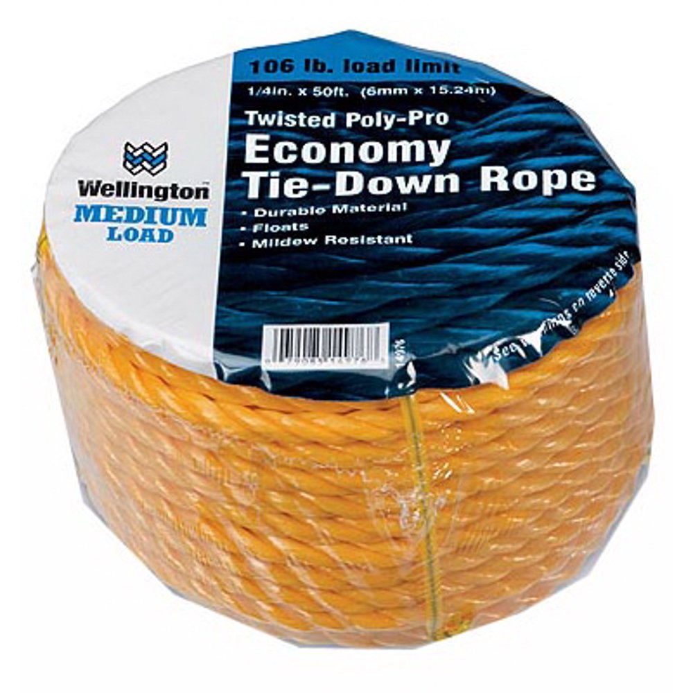 Wellington Cordage 14976 1/4Inch x 50Ft. Yellow Polypropylene Rope