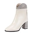thumbnail image 6 of Fesfesfes Women's Boots New Round Elastic, And Fashionable Sleeve Thick High-heeled Short 6(37), 6 of 8