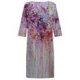 thumbnail image 5 of Vestidos de manga 3/4 para mujer Vestido de tirantes con estampado de flores a la moda Vestido con cuello en V hasta la rodilla Pompotops hdfakjf6175, 5 of 5
