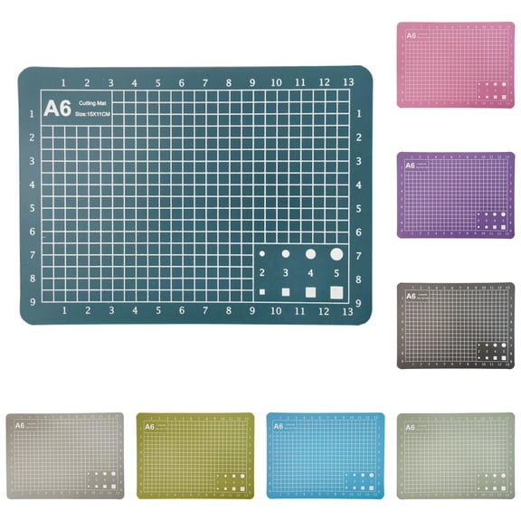 Double Sided 8-Color A6 Cutting Mat Green - Self-Healing Craft Cutting Board for Rotary Knife, Sewing Quilting, DIY Projects, Lightweight Portable Work Surface