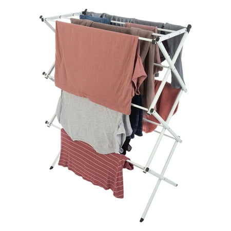 Lavish Home Collapsible Clothes Drying Rack for Indoor/Outdoor Use (White)