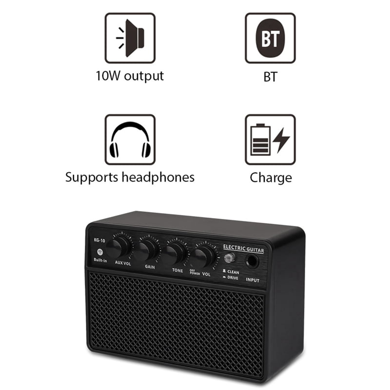 Small Electric Guitar Speaker Mini Portable Guitar Practice Speaker Suitable for Daily Practice and Street Performances