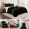 thumbnail image 6 of Twin Quilt Set 68''x86'', Game Controller Lightweight Summer Bedspread Coverlet Set with 2 Pillow Shams, Modern Art Gaming Handheld Black Breathable All Season Quilt Bedding for Dorm/Bedroom, 6 of 9
