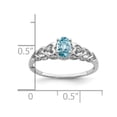 thumbnail image 2 of 925 Sterling Silver Polished Light Swiss Blue Topaz and Diamond Ring Size 9 Measures 2mm Wide - Ring for Women, 2 of 2