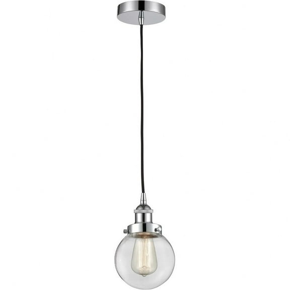 616-1PH-PC-G202-6-LED-Innovations Lighting-Beacon - 1 Light Mini Pendant In Industrial Style-9.5 Inches Tall and 6 Inches Wide Polished Chrome Clear