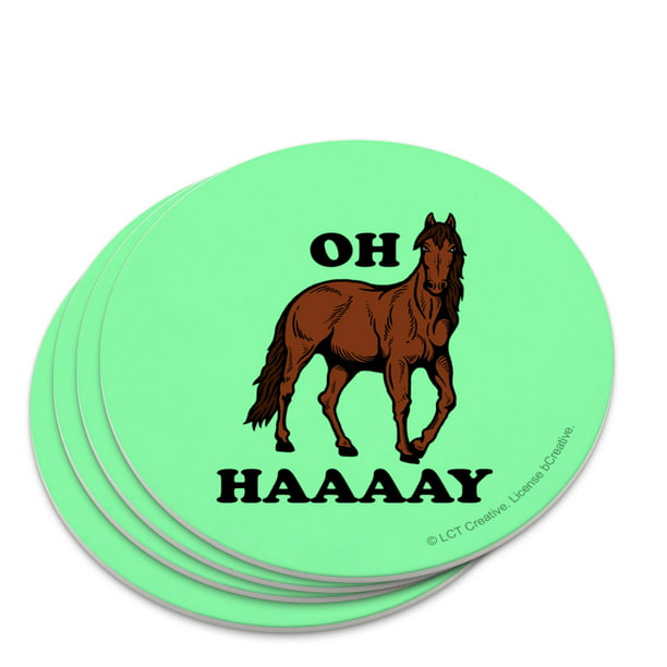 Oh Haaaay Horse Hay Hey Funny Humor Novelty Coaster Set - Walmart.com ...