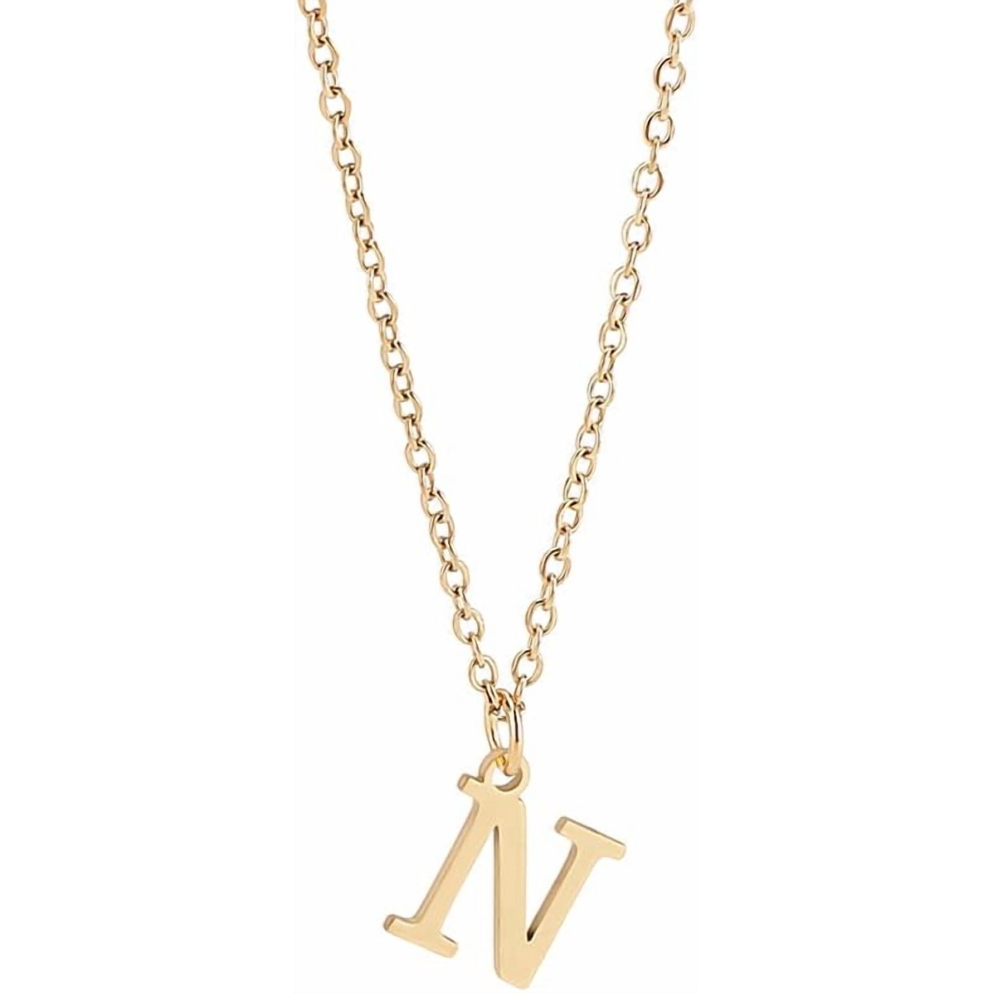 Necklace for Women Dainty 304 Stainless Steel Letter A-Z Pendant Necklace 18"with 2"extender Cute Trendy Initial Necklace Personalized Monogram Name Necklace for Golden DIY