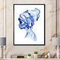 thumbnail image 2 of Designart 'Afro American Woman Blue Fashion Portrait' Modern Framed Canvas Wall Art Print, 2 of 5