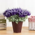 thumbnail image 2 of Artificial Flower Clear Texture Bright Color Plastic Artificial Lavender Plant for Indoor, 2 of 7