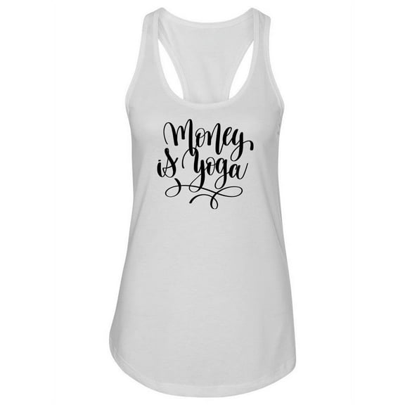 Money Is Yoga Black And White Tank Women -Image by Shutterstock, Female Large
