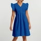 thumbnail image 2 of Vestido informal de color liso para mujer con mangas colgantes de encaje y mini falda - Poliéster, diseño con volantes y cuello en V, apto para mujeres embarazadas, 2 of 4