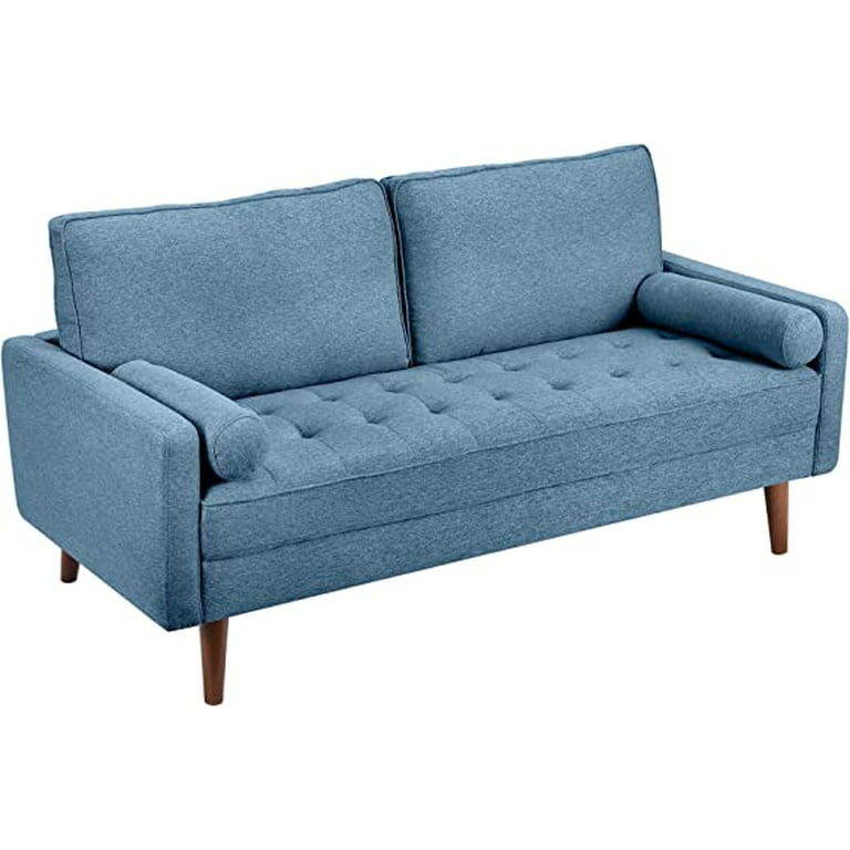 Jarenie 50.6 Small Loveseat Sofa, Mid Century Modern Love Seat Couch with  Back Cushions and Wood Legs, 2 Seater Small Couches for Living Room,  Bedroom, Small Spaces, (Dark Grey) 