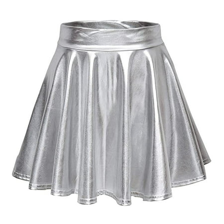 

gvdentm Womens Skirts Knee Length Shiny Women s Fashion Pleated A-Line Flared Table Skirts for Rectangle Tables 8ft
