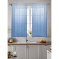 thumbnail image 2 of Blue Ombre Curtains 45 Inch Length, Sheer Curtains for Bedroom Living Room Window Modern Minimalist Gradient Aesthetic Rod Pocket Voile Drapes Kitchen Curtains Small Half Window 42"x45" 2 Panels, 2 of 6