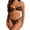 Coffee Halter Swimsuits, variant on Halter Bikini Sets for Women 2-Piece Open Back Bathing Suit,Push Up Bra and Seamless Stretch Swimwear Bottom