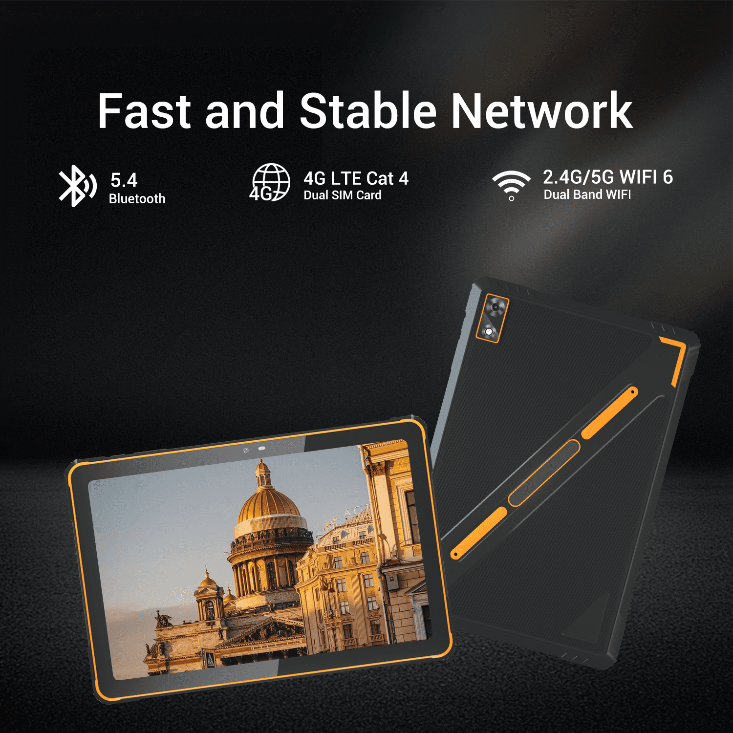 AOZORA K101 Android Rugged Tablet 10.1-inch 7000mAh Battery IP68 Octa-Core CPU Verizon Tablet