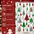 thumbnail image 5 of Christmas Shower Curtain, Xmas Tree Home Bathroom Decor, Polyester Cloth Fabric Bath Curtain with 12 Hooks (72x72 Inches, Christmas Tree 3), 5 of 6
