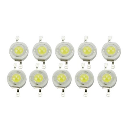 

10pcs High Power LED Chip 1W 6000-6500K 100-110lm Lamp Beads for Floodlight Spotlight (White)