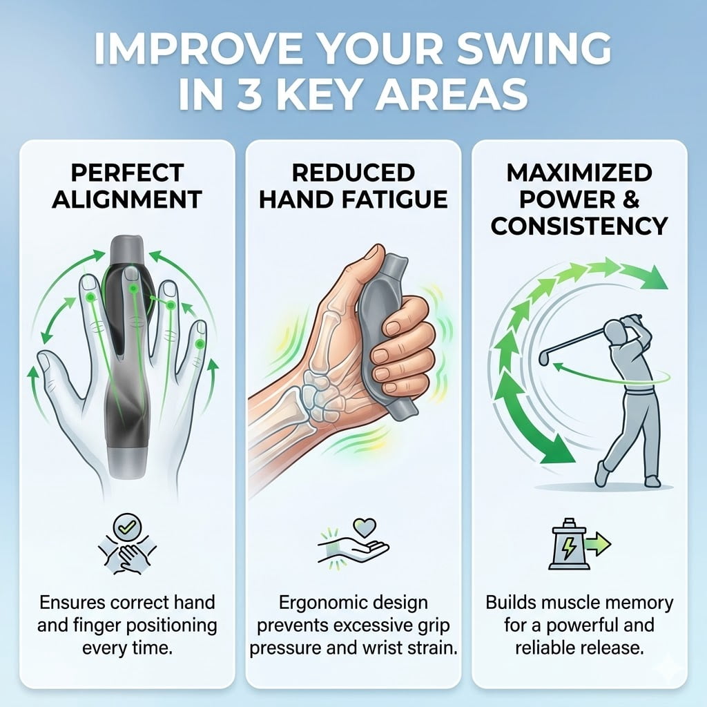 GameSwing True Grip Trainer 2.0 Right Hand Golf Grip Fix Training Aid Ergonomic
