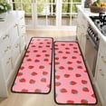 thumbnail image 4 of Kitchen Rugs Sets Of 2,Red Strawberry Plants Fruit Pink Pattern Anti Fatigue Kitchen Mat Rugs Non Slip Washable,Decorative Kitchen Floor Mats for Kitchen,Sink,Laundry,17"x47"+17"x47", 4 of 5