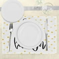 thumbnail image 3 of Ambesonne Live Laugh Love Place Mats Set of 4, Phrase Dots, Standard Size, Black White Yellow, 3 of 6