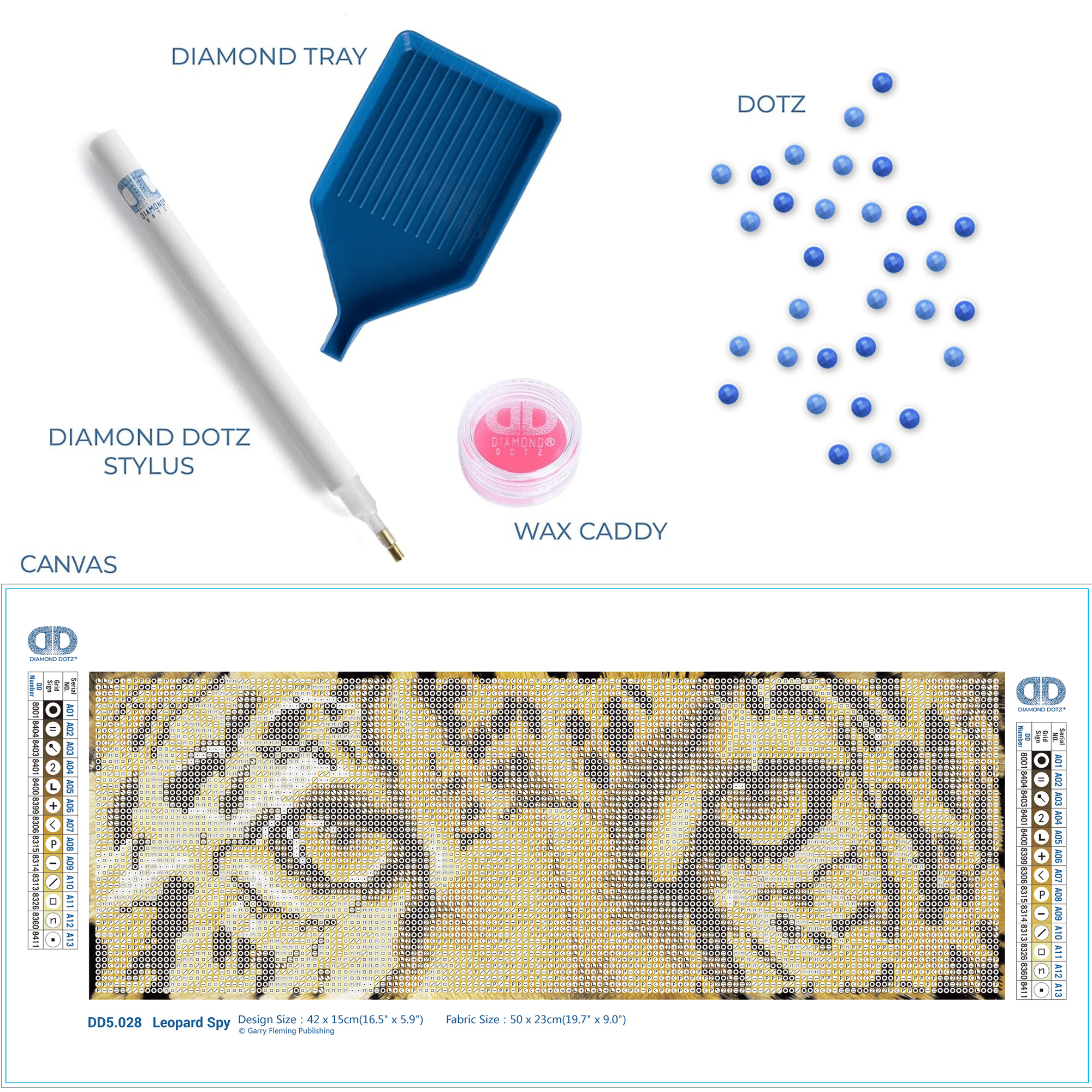 Diamond Dotz Leopard Spy Diamond Painting Kits for Adults - Diamond Art Kits a Relaxing Creative Craft Kit with Dotz Gems 5.9x16.5