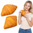 thumbnail image 4 of Croissant Shaped Slow Rising Squishy Toy, Soft Squeeze Stress Relief Fidget Toy for Desktop Office Decor, 4 of 9