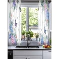thumbnail image 2 of Spring Flowers Sheer Curtains 54 Inch Length 2 Panels Set for Living Room/Bedroom, Watercolor Floral Butterflies Botanical Kitchen Curtains Grommet Semi-Sheer Curtains Window Treatments 42"x54"x2, 2 of 7