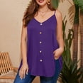 thumbnail image 6 of Taqqpue Plus Size Camisole for Women Adjustable Spaghetti Strap Cami Tank Top Sleeveless V Neck Button Casual Top Summer Loose Fit Undershirts L-5XL, 6 of 7