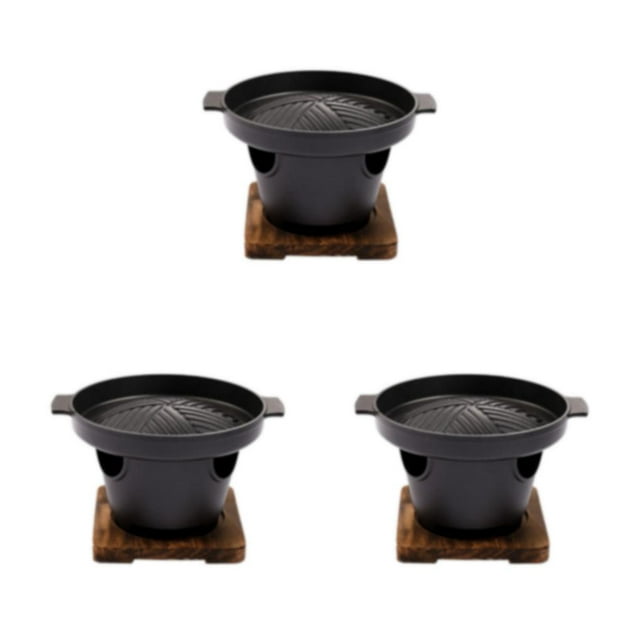 VONKY BBQ Grill One Person Alcohol Stove Lightweight Triangular Furnace Tools Small 3Set
