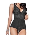 thumbnail image 3 of Pijama sexy de talla grande con tirantes cruzados y entrepierna abierta de encaje de Europa y Estados Unidos, 3 of 6