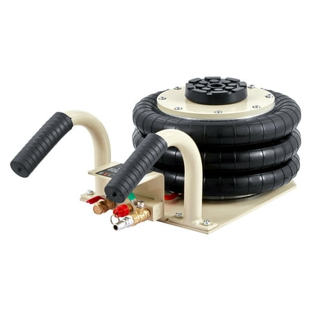 VEVOR Air Jack, 3 Ton/6600 lbs Triple Bag Air Jack, Airbag Jack with Six Steel Pipes, Lift up to 17.7 inch/450 mm, 3-5 s Fast Lifting Pneumatic Jack, with Short Handles for Car Repair, (white)