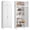 White-90''H-Y, variant on SteeLoong 90''H Metal Storage Cabinet and Wall Upper Storage Cabinet,White Food Cupboards with 4 Adjustable Shelves