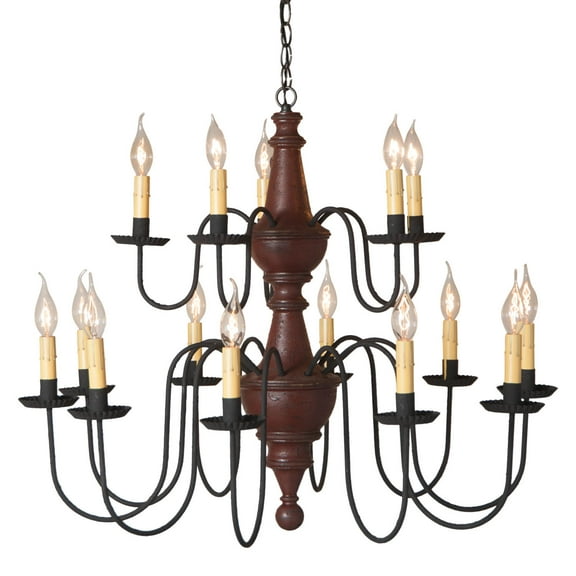 Irvins Country Tinware Harrison Two Tier Chandelier in Plantation Red