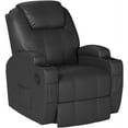 thumbnail image 5 of Furniwell Rocker Recliner Chair with Massage for Elderly, Leather Adjustable 360°Swivel Rocking Sofa for Living Room with Remote Control, Cup Holders (Black), 5 of 10