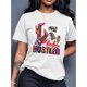 thumbnail image 1 of Camiseta para mujer veranoCasual Stylish Round-Neck Short-Sleeve T-Shirt for Black Women with Pink High Heels And Money Letter Print.Father's Day, Mother's Day, New Year, Spring Festival, Valentine', 1 of 5