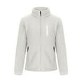 thumbnail image 5 of Casual Jackets for Women New Women's Lightweight Full Zip Fleece Jacket Winter Warm Long Sleeve Stand Collar Outdoor Coat with Zipper Pockets White 5XL, 5 of 6