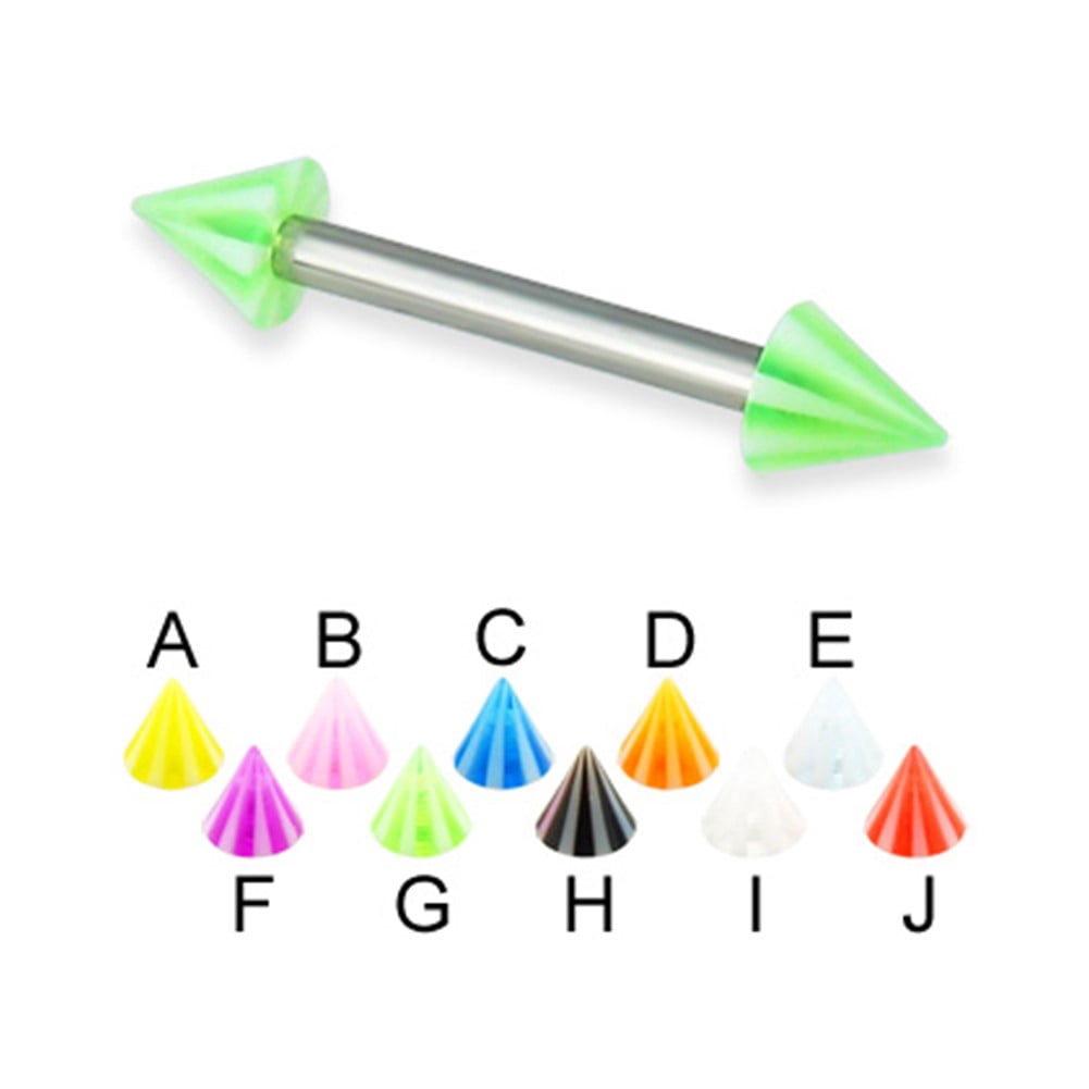 Beach Cone Straight Barbell, 12 Ga,1/2" (13Mm) Long,Black - H - Walmart.com
