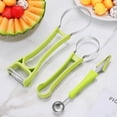 thumbnail image 4 of Yuarrent Juego de cucharas para melón de acero inoxidable de 7 piezas, herramientas para tallar frutas 6 en 1, fáciles y rápidas Cocina y Comedor azul, 4 of 6