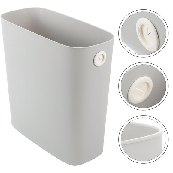 Masteelf  Crevice Trash Can Slim Narrow Garbage Bucket Cans for Kitchen Office Light Grey