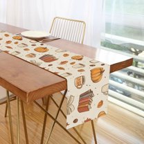 Yayeee Table Runner 90 inches Long Home Kitchen Dinning Party Decoration, Fall Beige Pumpkin