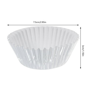 ARTEA 100pcs Aluminum Thickened Foil Cups Cupcake Liners Mini Cake Muffin Molds Baking Molds (Silver)