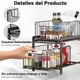 thumbnail image 5 of Estante Organizador Debajo del Fregadero Deslizante de 2 Nievels, Cesta de Almacenamiento del Fregadero con Cajón de Acero Carbono, Organizador de Fregadero Gabinete para Cocina Baño, 5 of 7