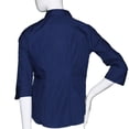 thumbnail image 2 of Lands End Women's Size 0 Petite, 3/4 Sleeve Broadcloth Shirt, Dark Sapphire, 2 of 2
