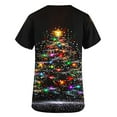 thumbnail image 3 of Oplxuo Christmas Scrubs Tops for Women Plus Size Stretchy Short Sleeve V Neck Xmas Tree Snowflake Print Nurse Scrub Medical Uniform, 3 of 4