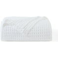 thumbnail image 2 of Sheetsnthings Cozy Viscose from Bamboo-Cotton Blend Waffle Blanket (King/Calking Size 110x96 , White) Lightweight and Breathable for Year Round Use, 2 of 3
