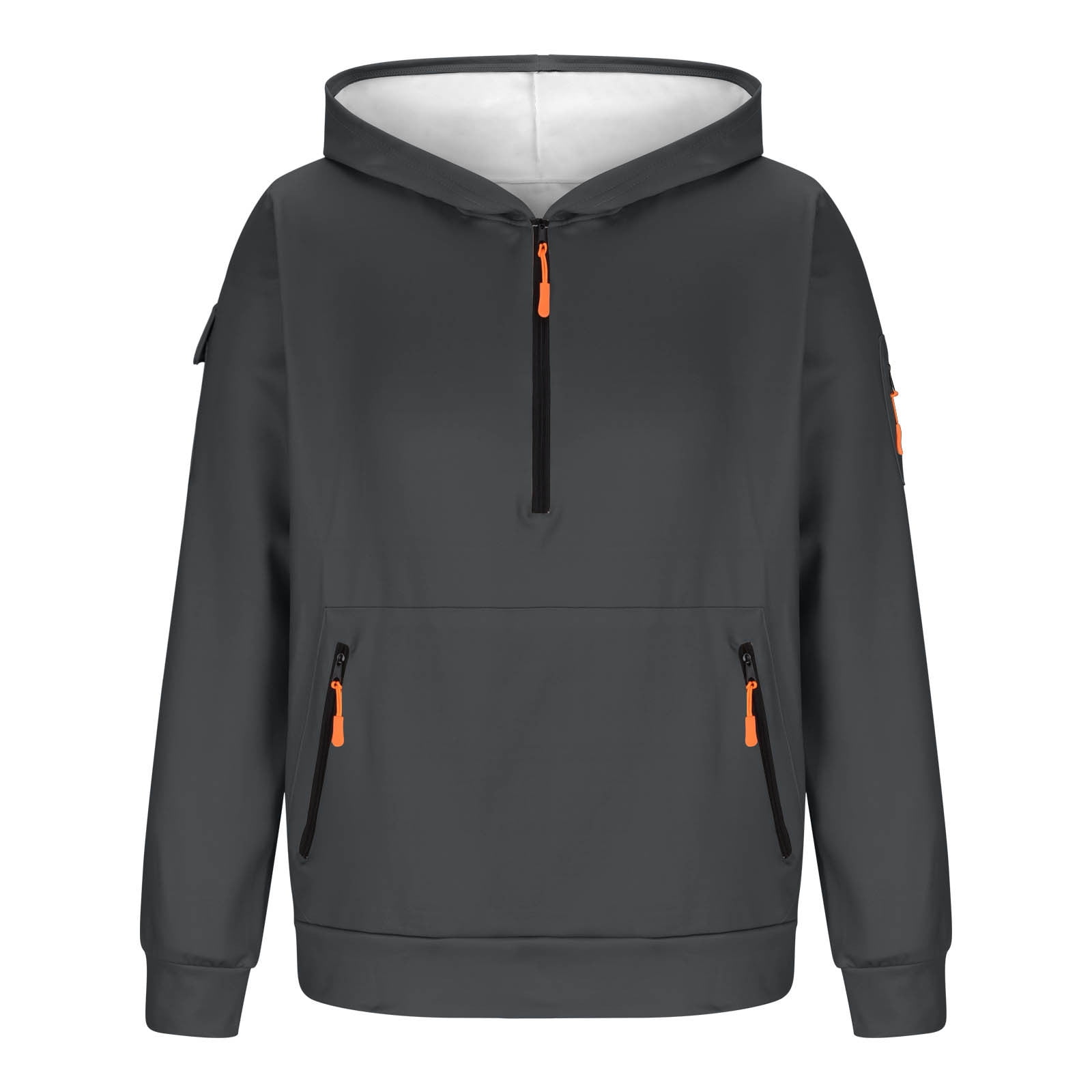 ITSAME Mens Plus Size Hoodie, Half-Zipper Casual Fashion Crewneck
