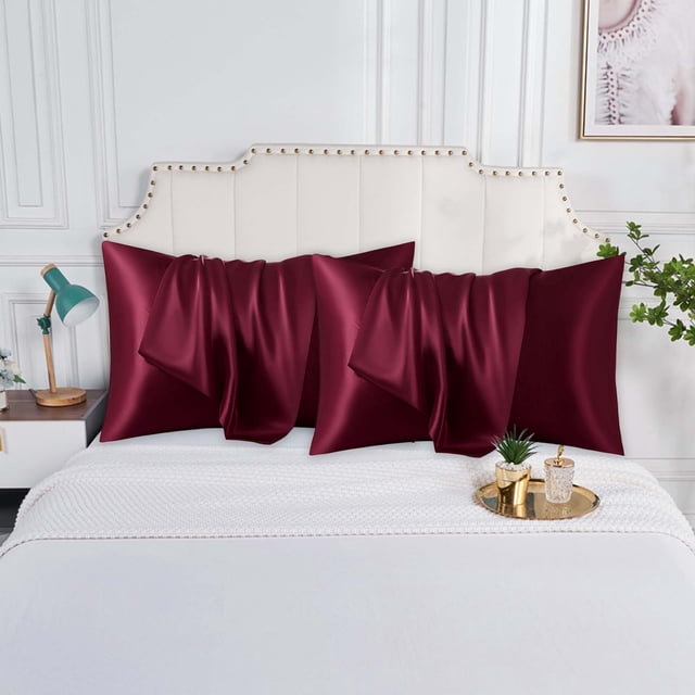 RKSTN Faux Silk Sateen Pillowcase Simulated Silk Pillowcasepillowcase Solid Color Reversible Sateen Solid Color Pillowcase Sleep Pillowcase room decor