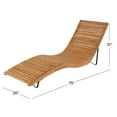 thumbnail image 4 of DecMode Teak Wood Indoor Outdoor Chaise Lounge, Brown, 4 of 14